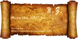 Muzsika Zója névjegykártya
